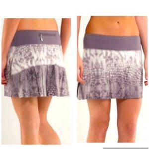 Lululemon Run Speed Skirt Gray Snowy Owl Ghost Magnum Skort RARE